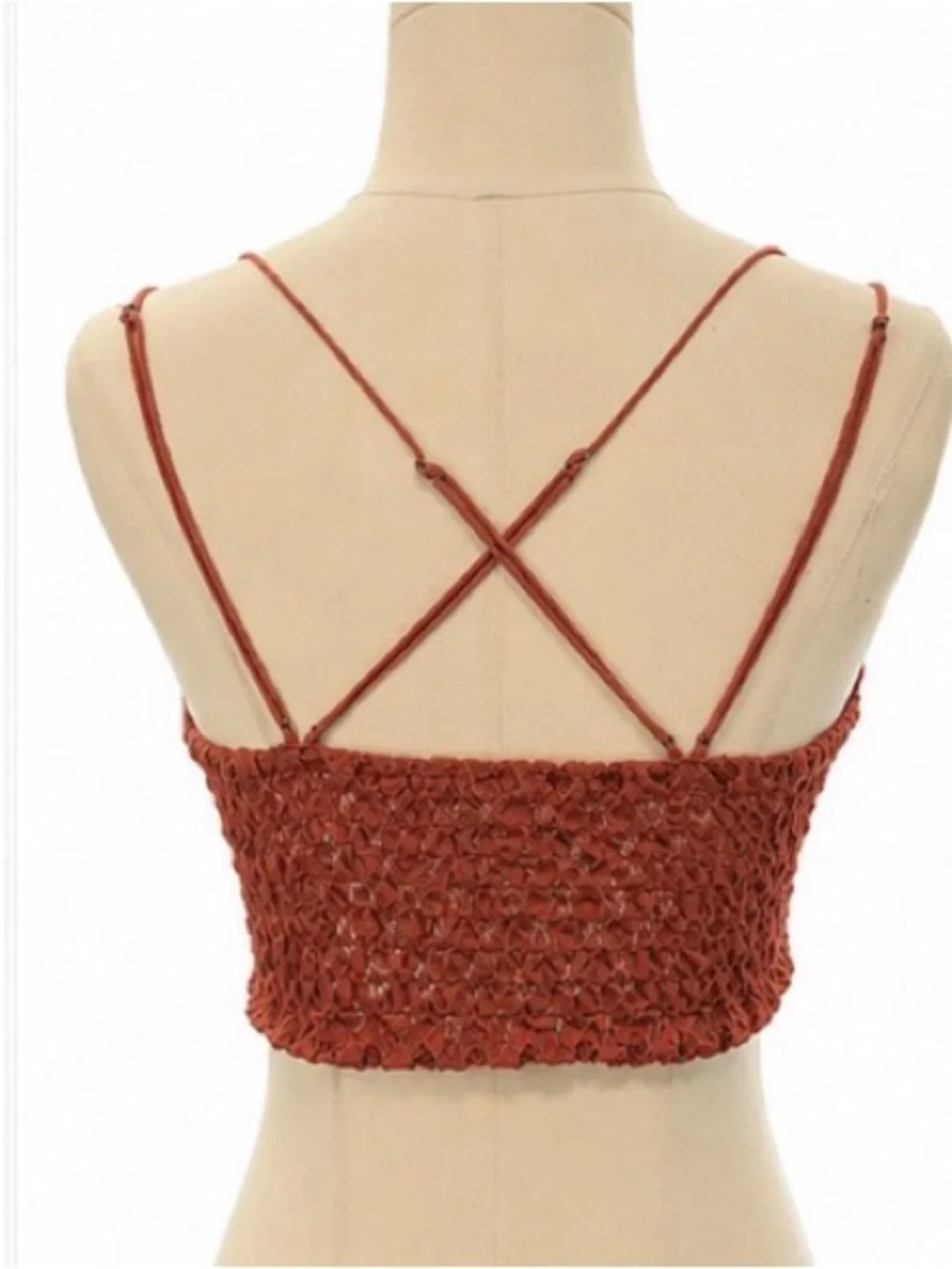 Free People FP One Lace Crochet Bralette Cami Dusty Rose Boho Festival Size M